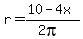 r=%2810-4x%29%2F%282pi%29