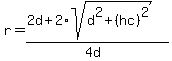 r=%282d%2B2%2Asqrt%28d%5E2%2B%28hc%29%5E2%29%29%2F%284d%29