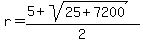 r=%285%2Bsqrt%2825%2B7200%29%29%2F2