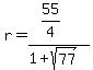 r=%2855%2F4%29%2F%281%2Bsqrt%2877%29%29
