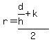 r=%28d%2Fh%2Bk%29%2F2