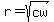 r=%2Bsqrt%28cw%29