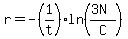 r=-%281%2Ft%29ln%28%283N%29%2FC%29%29