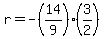 r=-%2814%2F9%29%283%2F2%29