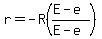 r=-R%28%28E-e%29%2F%28E-e%29%29