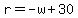 r=-w%2B30