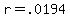 r=.0194