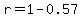 r=1-0.57