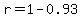 r=1-0.93+