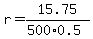 r=15.75%2F%28500%2A0.5%29