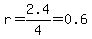 r=2.4%2F4=0.6