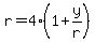 r=4%281%2By%2Fr%29