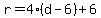r=4%28d-6%29%2B6