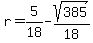 r=5%2F18-sqrt%28385%29%2F18