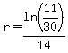 r=ln%2811%2F30%29%2F14