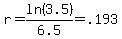 r=ln%283.5%29%2F6.5=.193