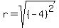 r=sqrt%28%28-4%29%5E2%29