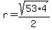 r=sqrt%28+53%2A4%29%2F2