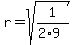 r=sqrt%281%2F%282%2A9%29%29