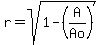 r=sqrt%281-%28A%2FAo%29%29