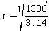 r=sqrt%281386%2F3.14%29