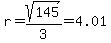 r=sqrt%28145%29%2F3=4.01