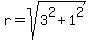r=sqrt%283%5E2%2B1%5E2%29