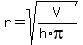 r=sqrt%28V%2F%28h%2Api%29%29