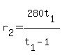 r%5B2%5D+=+280t%5B1%5D+%2F+%28t%5B1%5D+-+1%29