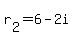 r%5B2%5D+=+6+-+2i
