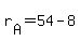 r%5BA%5D+=+54+-+8