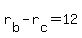 r%5Bb%5D-r%5Bc%5D=12