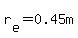 r%5Be%5D=0.45m