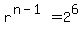 r%5E%28n-1%29=2%5E6