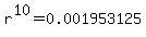 r%5E10+=+0.001953125