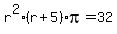 r%5E2%28r%2B5%29pi=32