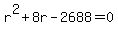 r%5E2%2B8r-2688=0