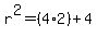 r%5E2=%284%2A2%29%2B4