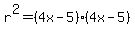 r%5E2=%284x-5%29%284x+-+5%29