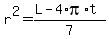 r%5E2=%28L-4%2Api%2At%29%2F7