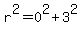 r%5E2=0%5E2%2B3%5E2