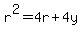 r%5E2=4r%2B4y%29