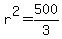 r%5E2=500%2F3