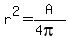 r%5E2=A%2F%284pi%29
