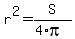 r%5E2=S%2F%284%2Api%29