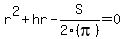 r%5E2+%2B+hr+-+S%2F2%28pi%29+=+0