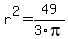 r%5E2+=+49%2F3pi