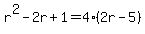 r%5E2-2r%2B1+=+4%282r-5%29