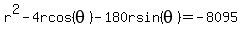r%5E2-4rcos%28theta%29-180rsin%28theta%29=-8095