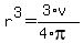 r%5E3+=+%283%2Av%29%2F%284%2Api%29